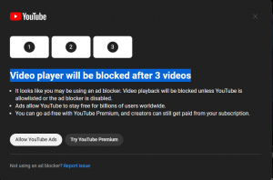 YouTube блокирует видео для пользователей, которые блокируют рекламу