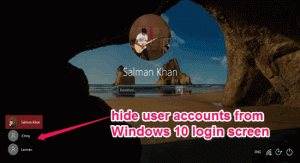 Как скрыть учетные записи пользователей на экране входа в Windows 10